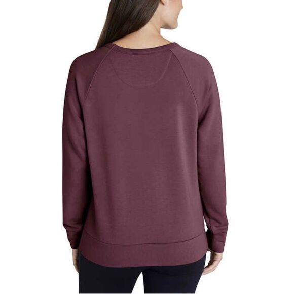 NWT EDDIE BAUER Women’s Sweatshirt Large Ultrasoft Crewneck Soft Stretch Purple - Picture 2 of 9